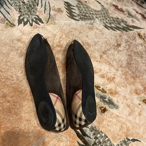 Burberry Beige/brown Nova Check Canvas and suede Ballet flats - Picture 6 of 10